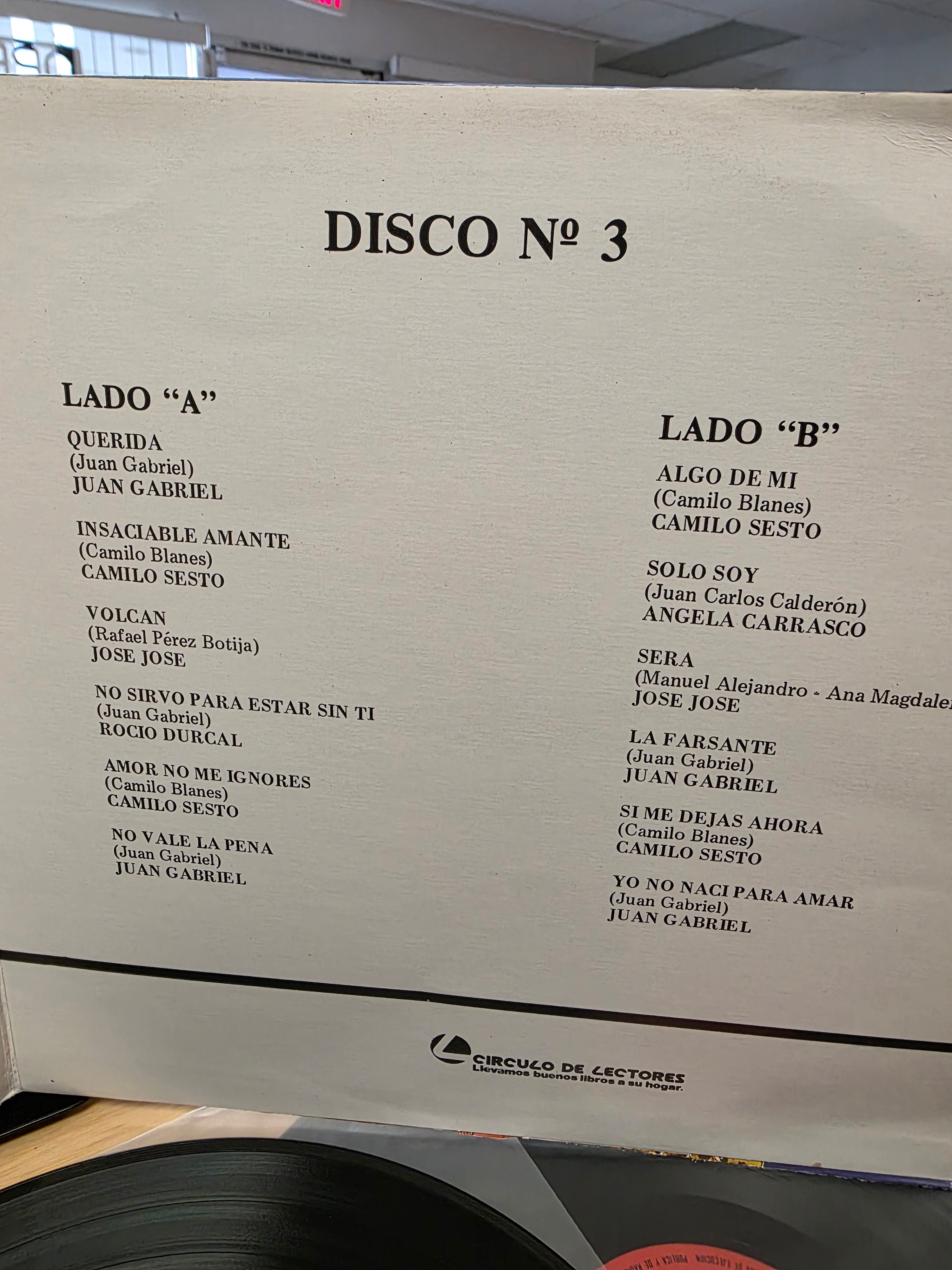 Selecciones circulo de Baladas vol 2 - Jose Jose, Juan Gabriel, Camilo Sesto etc... 3 Lp Compilation - Colombia